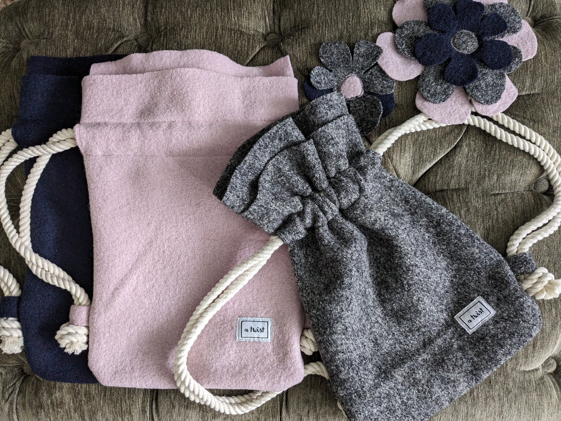 Hot Water Bottle Bag 100% wool