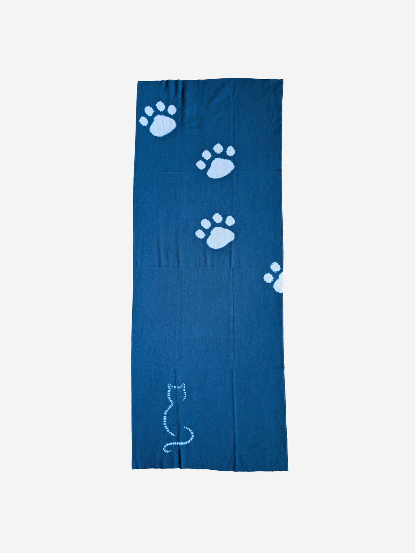 Tabata Shibori Tenugui Cloth - Cat Paws Indigo