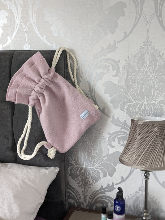 Hot Water Bottle Bag pink in bed
