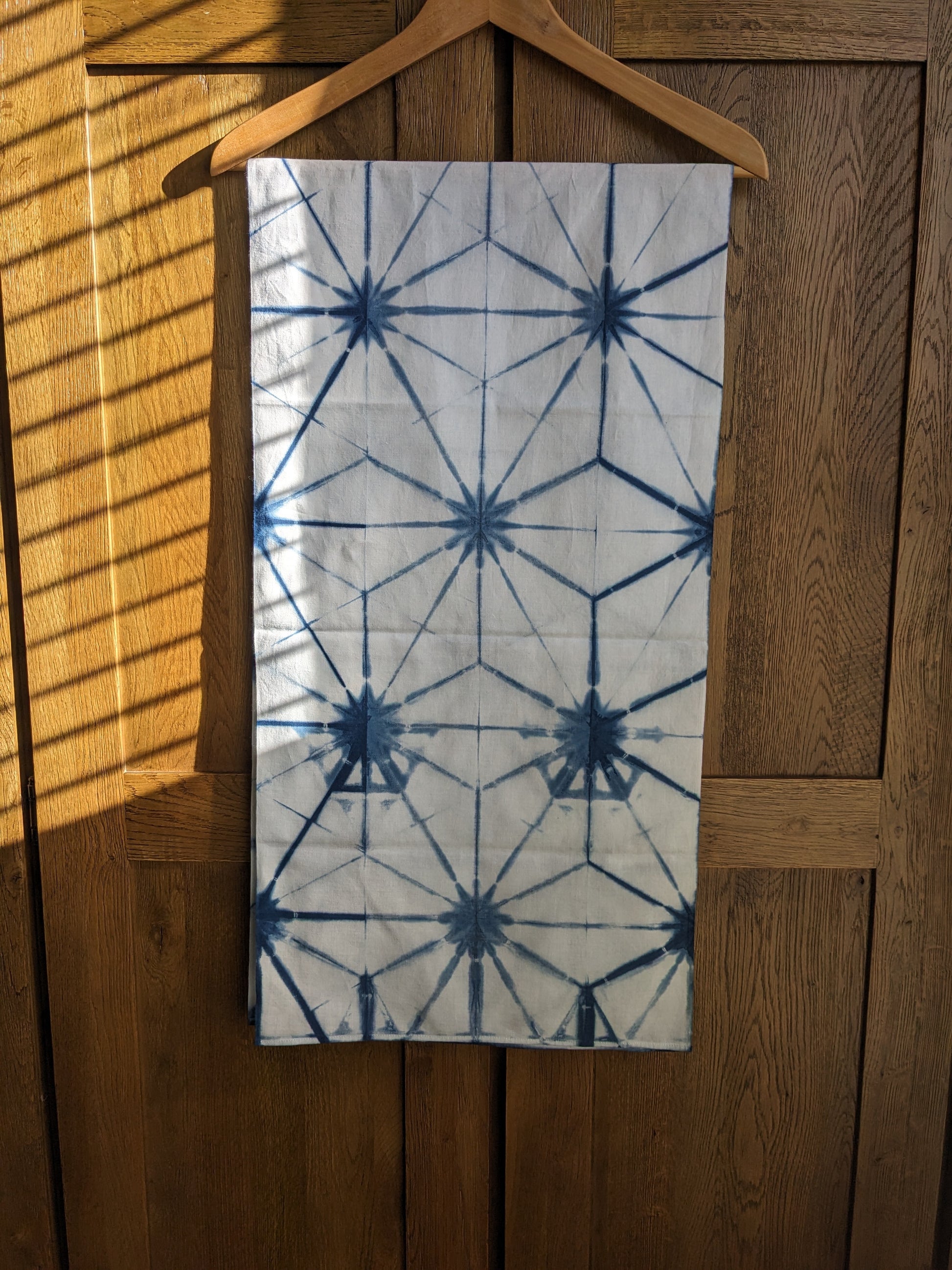 Asanoha Japanese Indigo Hand-Dyed Scarf