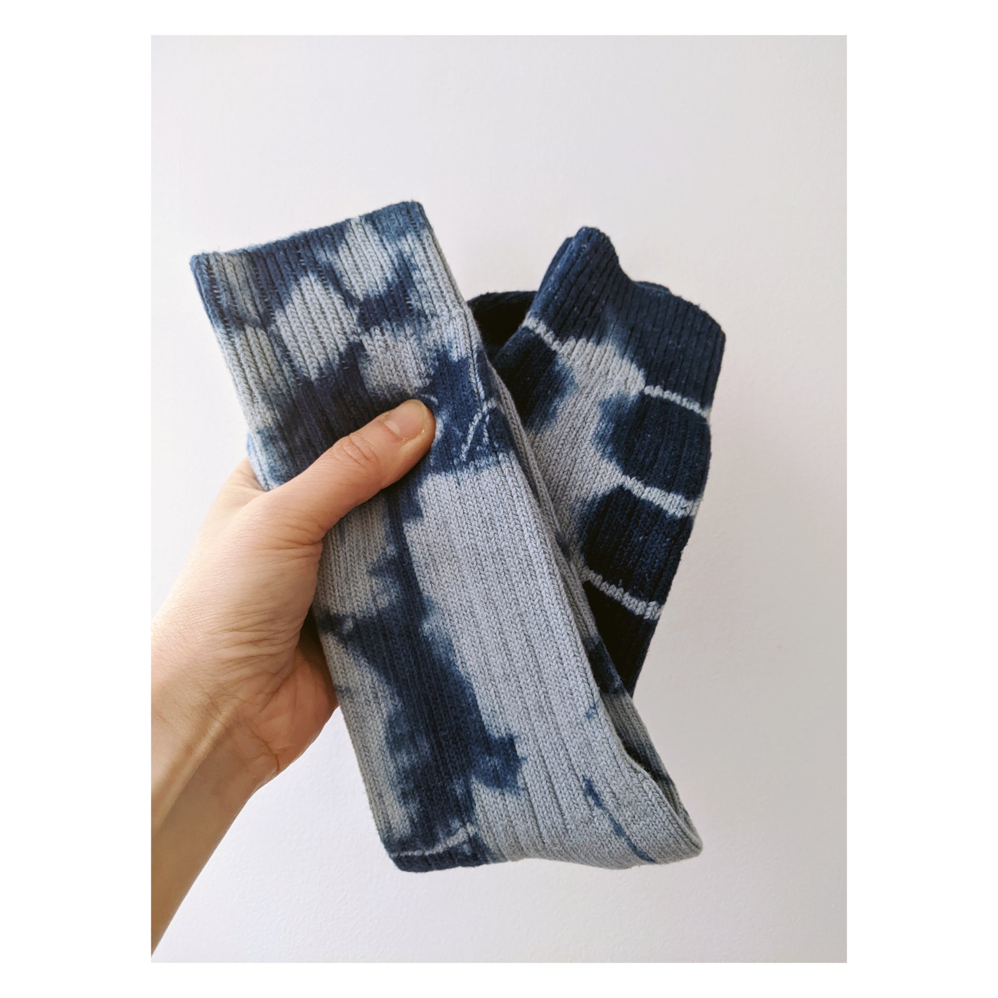 Organic Cotton Socks Hand Dyed with Japanese Indigo image
