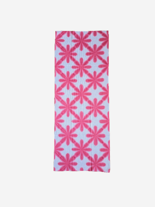Tenugui towel with pink floral pattern