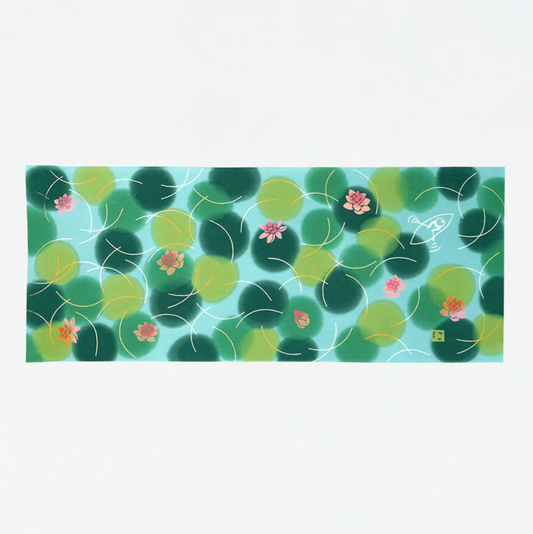 Nijiyura Chusen Tenugui Cloth - Lotus image 0