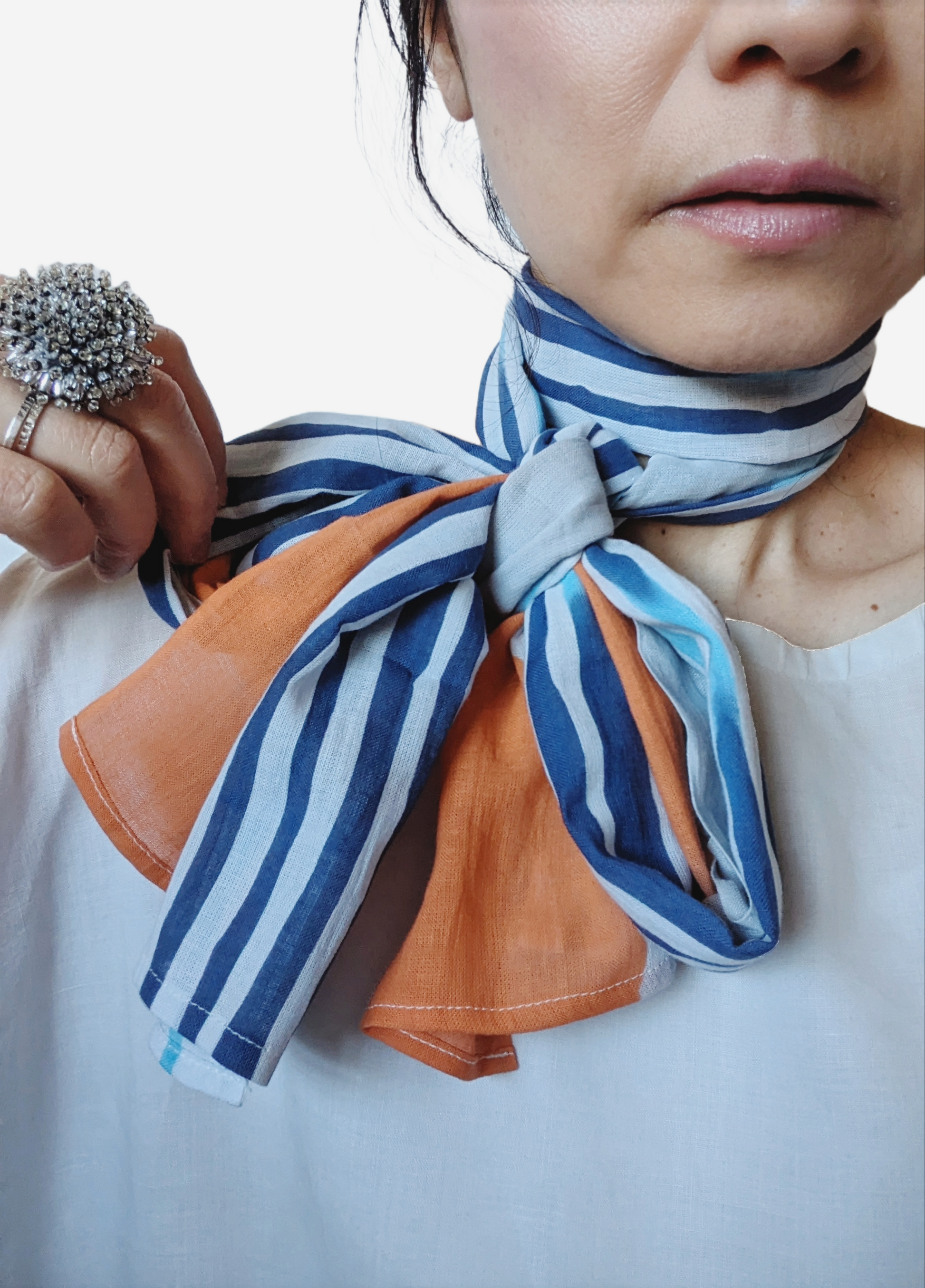 Nijiyura Chusen Gauze Tenugui Scarf - Sunset