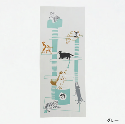 Nijiyura Chusen Tenugui Cloth - Cat Tower image 3