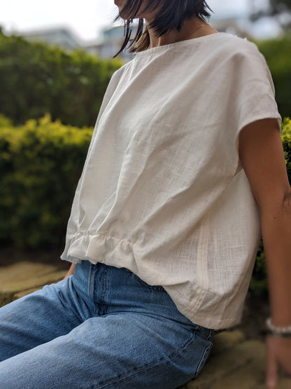 Linen Batwing Sleeve Shirt image 3