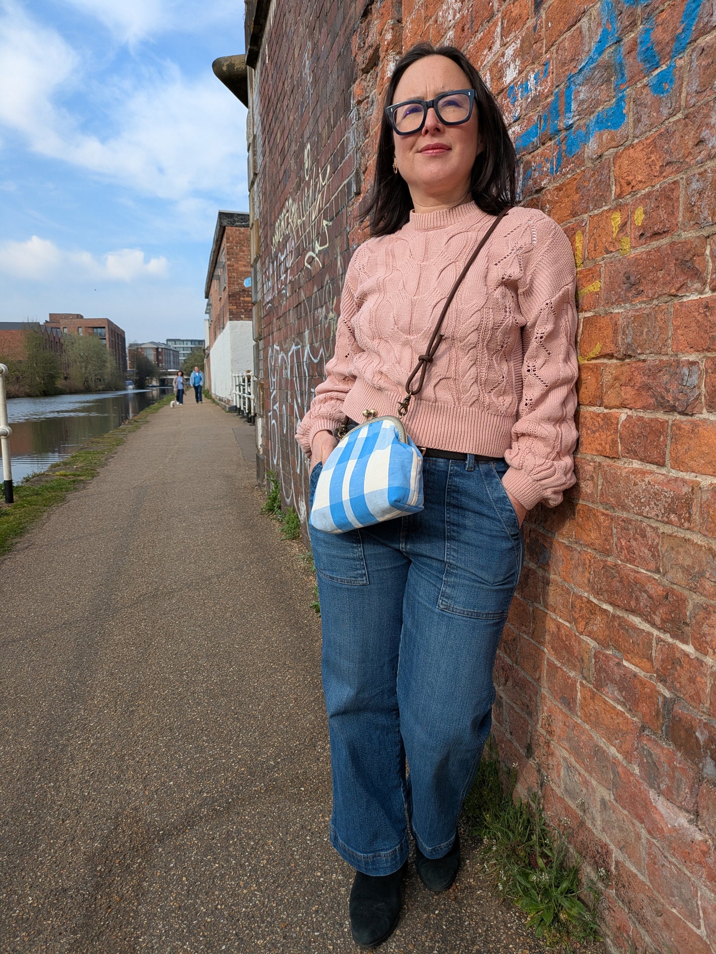 Gamaguchi Kiss-Lock Shoulder Bag - Light Blue image 4
