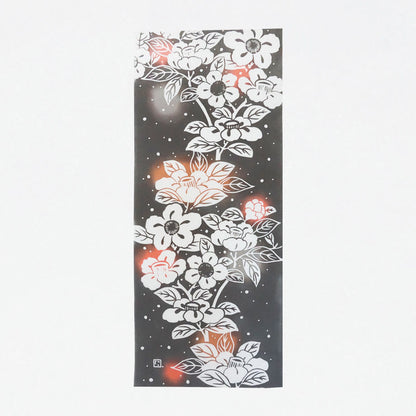 Nijiyura Chusen Tenugui Cloth - Winter Camellia image 0