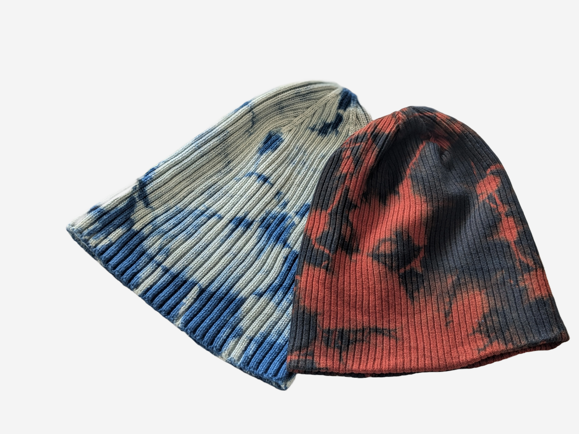 Organic Cotton Beanie Hand-Shibori-Dyed with Natural Indigo image 0