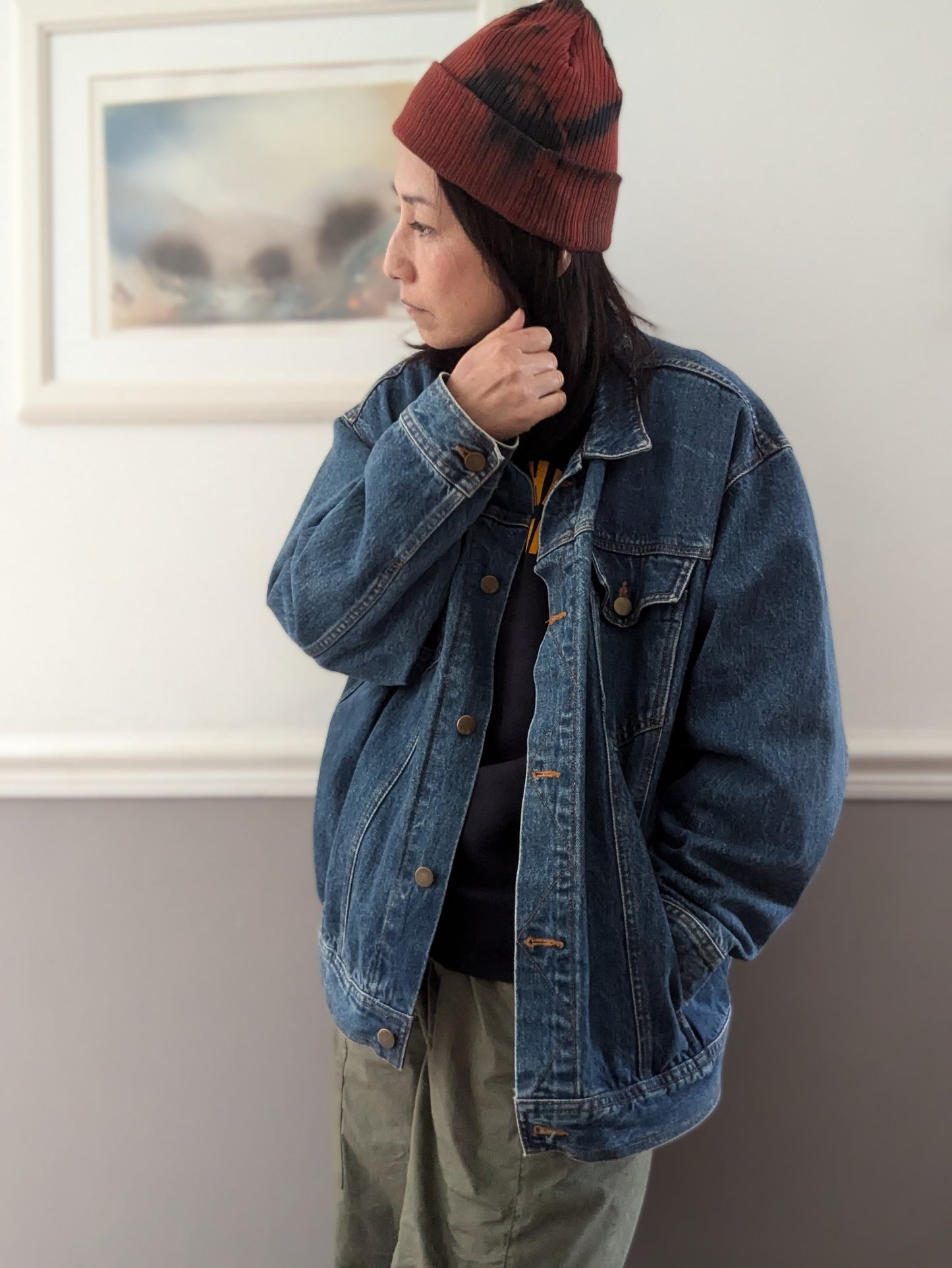 Organic Cotton Beanie Hand-Shibori-Dyed with Natural Indigo image 9