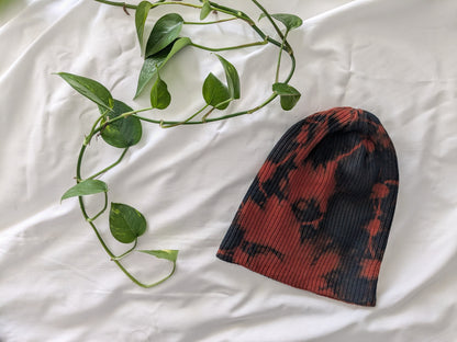 Organic Cotton Beanie Hand-Shibori-Dyed with Natural Indigo image 7