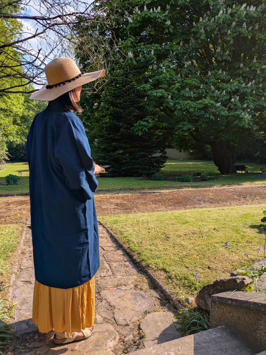 Indigo Hanten Long Jacket by Ise Momen image 1