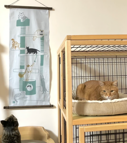 Nijiyura Chusen Tenugui Cloth - Cat Tower image 5