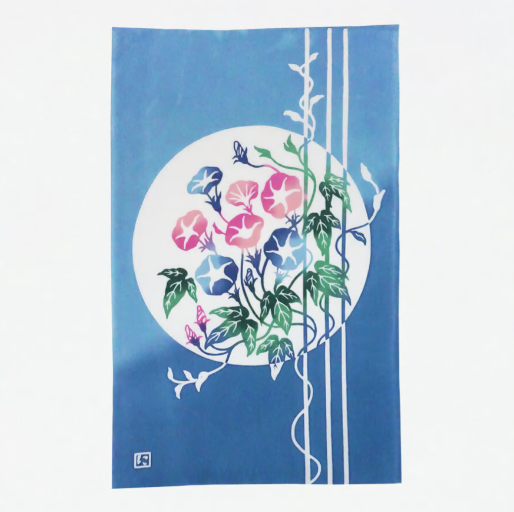 Nijiyura Chusen Tenugui Cloth - Asagao Morning Glory 