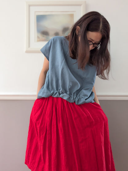 Linen Batwing Sleeve Shirt