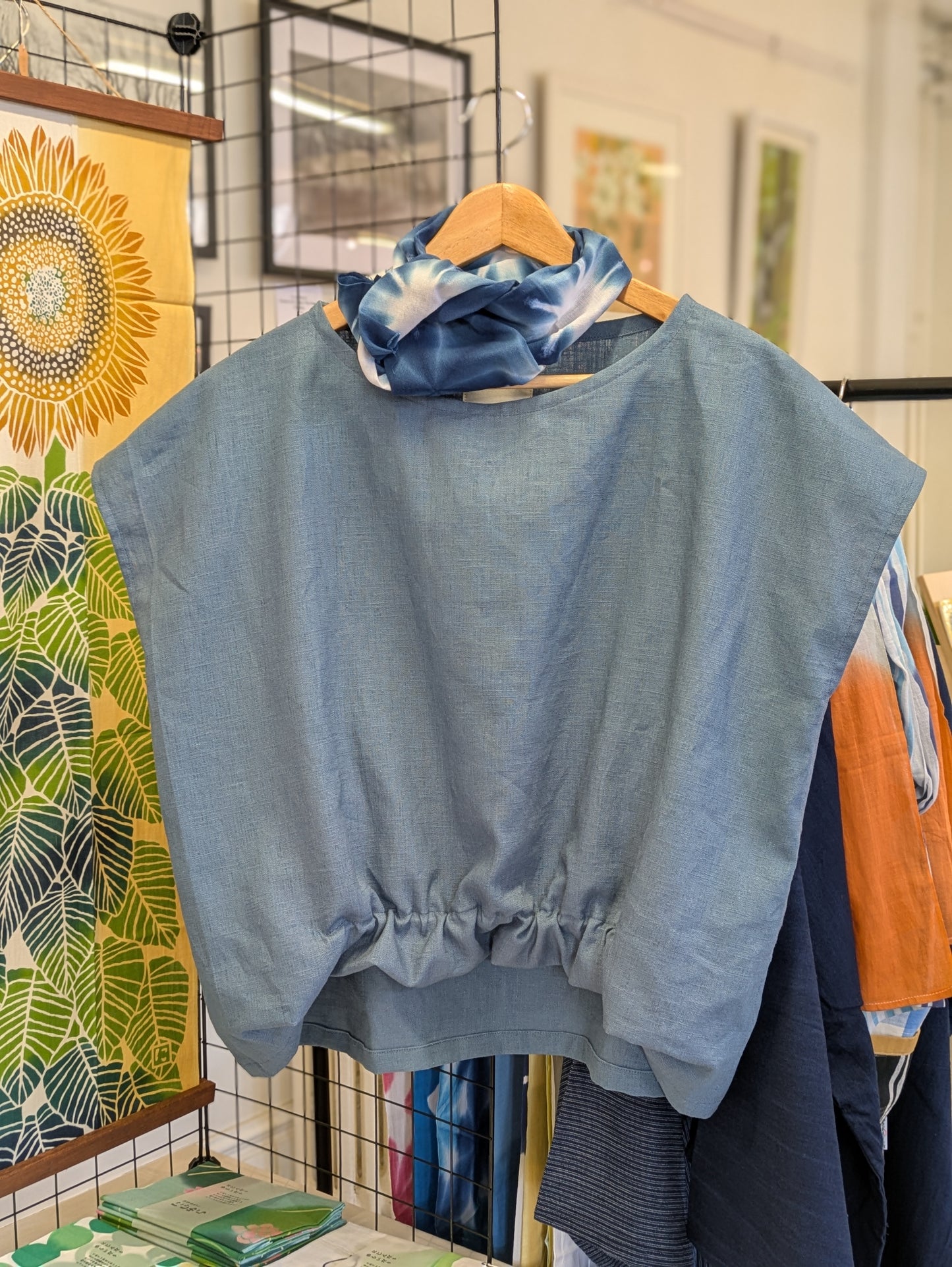 Linen Batwing Sleeve Shirt