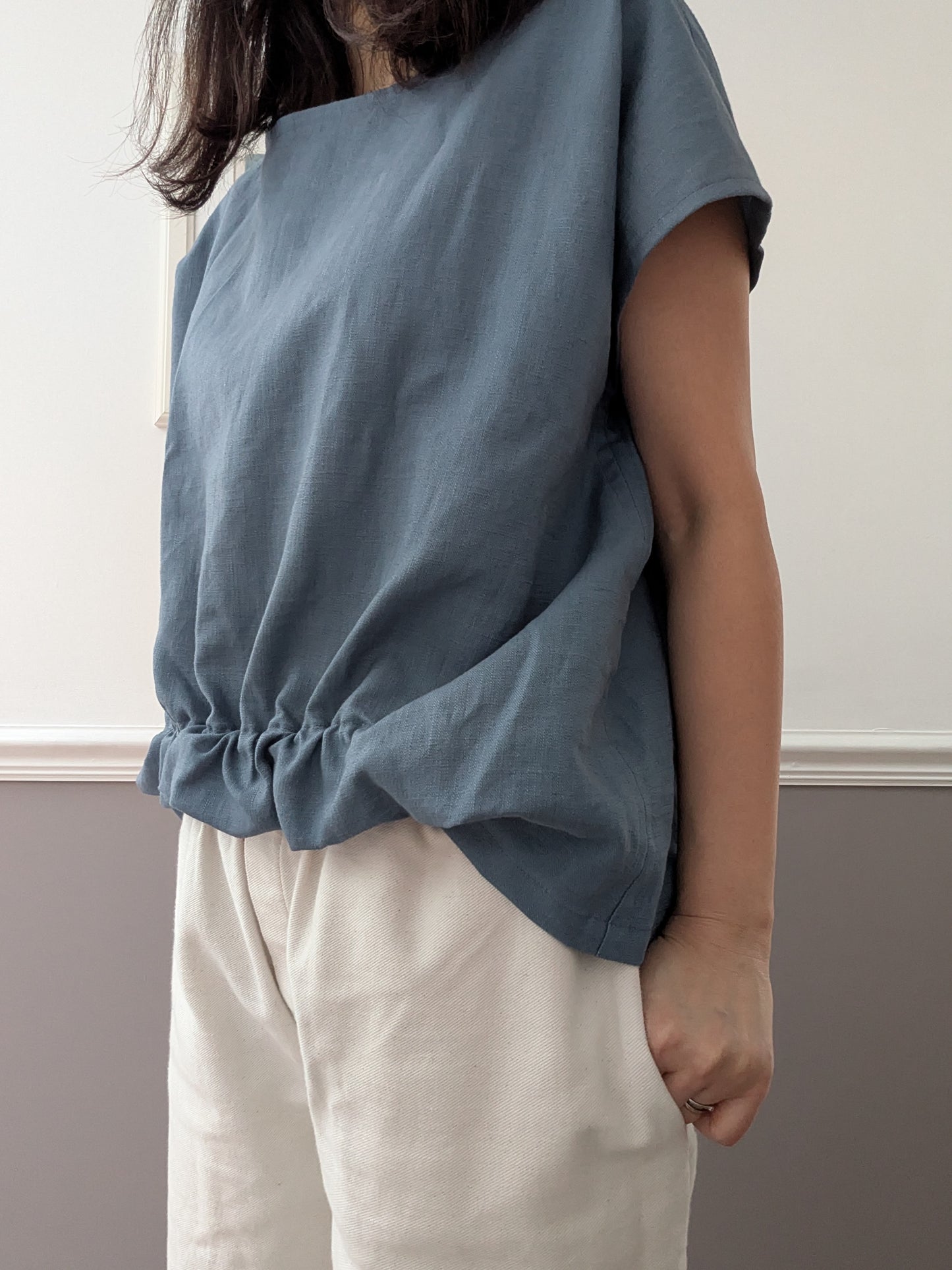 Linen Batwing Sleeve Shirt