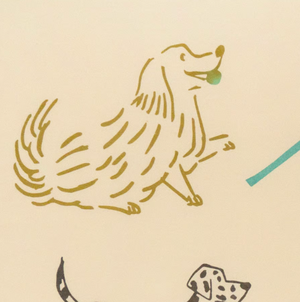 Nijiyura Chusen Tenugui Cloth - Dog Park 