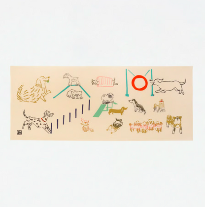Nijiyura Chusen Tenugui Cloth - Dog Park 