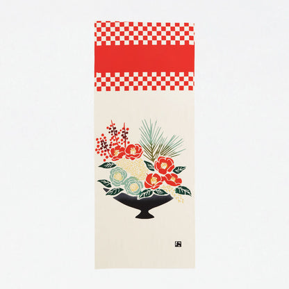 Nijiyura Chusen Tenugui Cloth - Flowering Kale and Camellia tenugui towel and decoration 