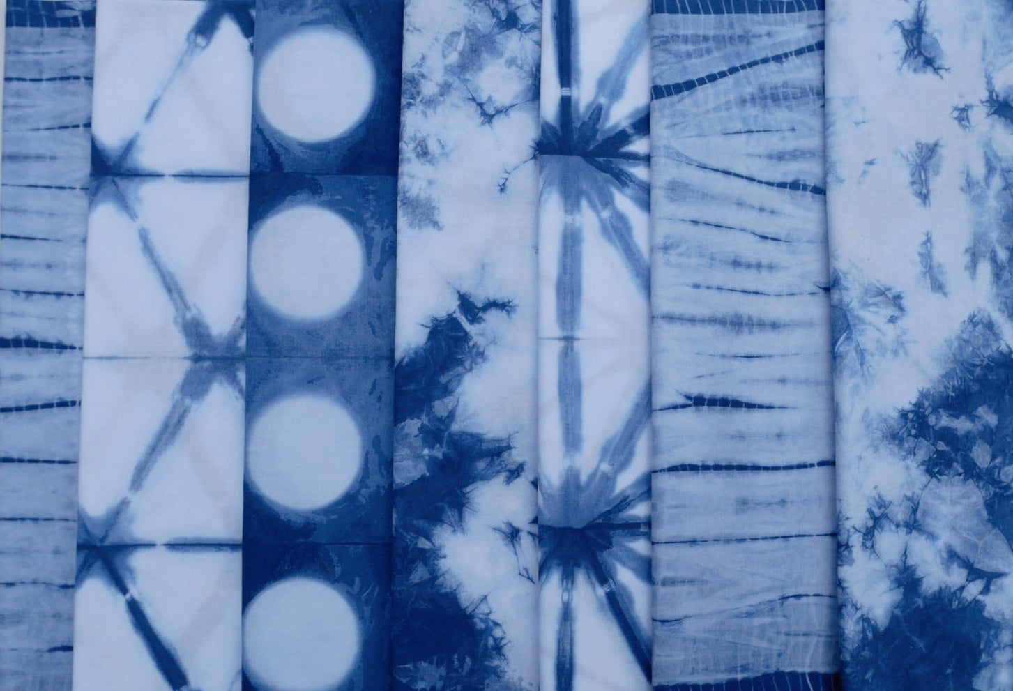 Asanoha Japanese Indigo Hand-Dyed Scarf 