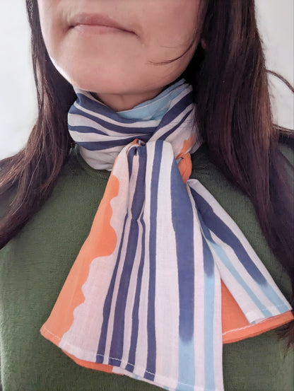 Nijiyura Chusen Gauze Tenugui Scarf - Sunset soft