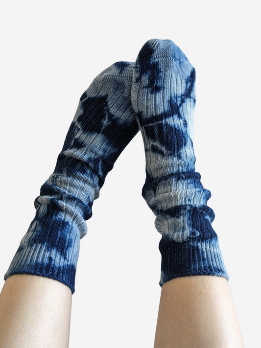 Organic Cotton Socks Hand Dyed with Japanese Indigo image 