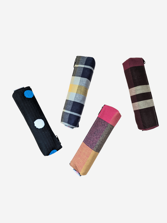 Ise Momen pencil cases in different patterns and colours made in Japan.