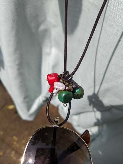 Sunglasses or Reading glasses Necklace with natural stones