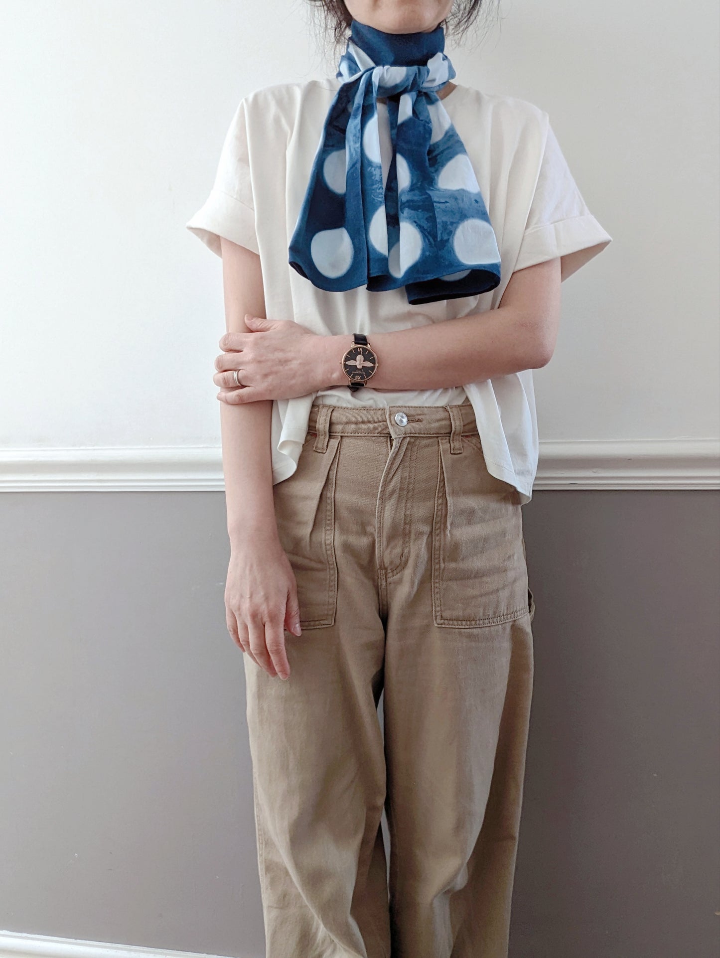 Maru Japanese Indigo Hand-Dyed Scarf image 0