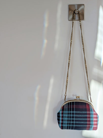 Gamaguchi Kiss-Lock Shoulder Bag - Purple x Navy image 6