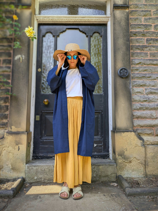 Indigo Hanten Long Jacket by Ise Momen image 0