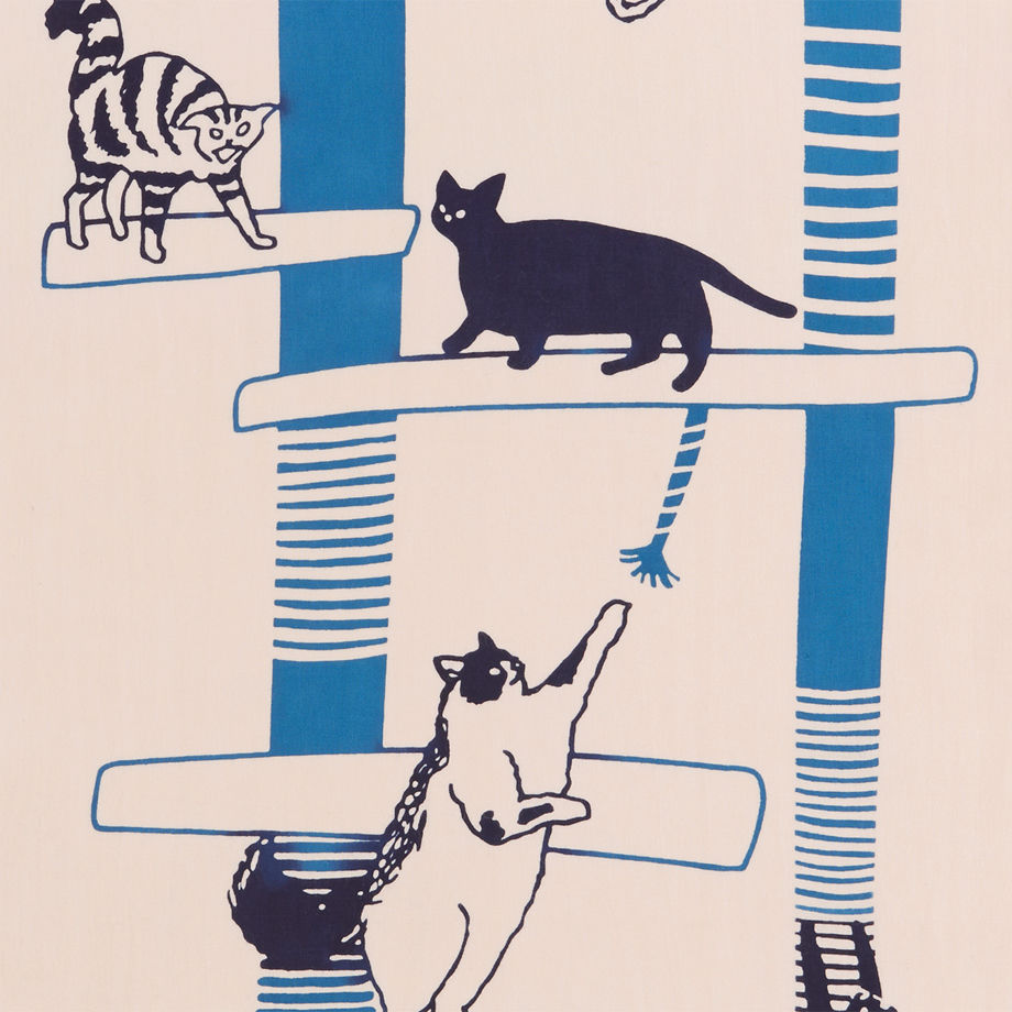 Nijiyura Chusen Tenugui Cloth - Cat Tower image 1