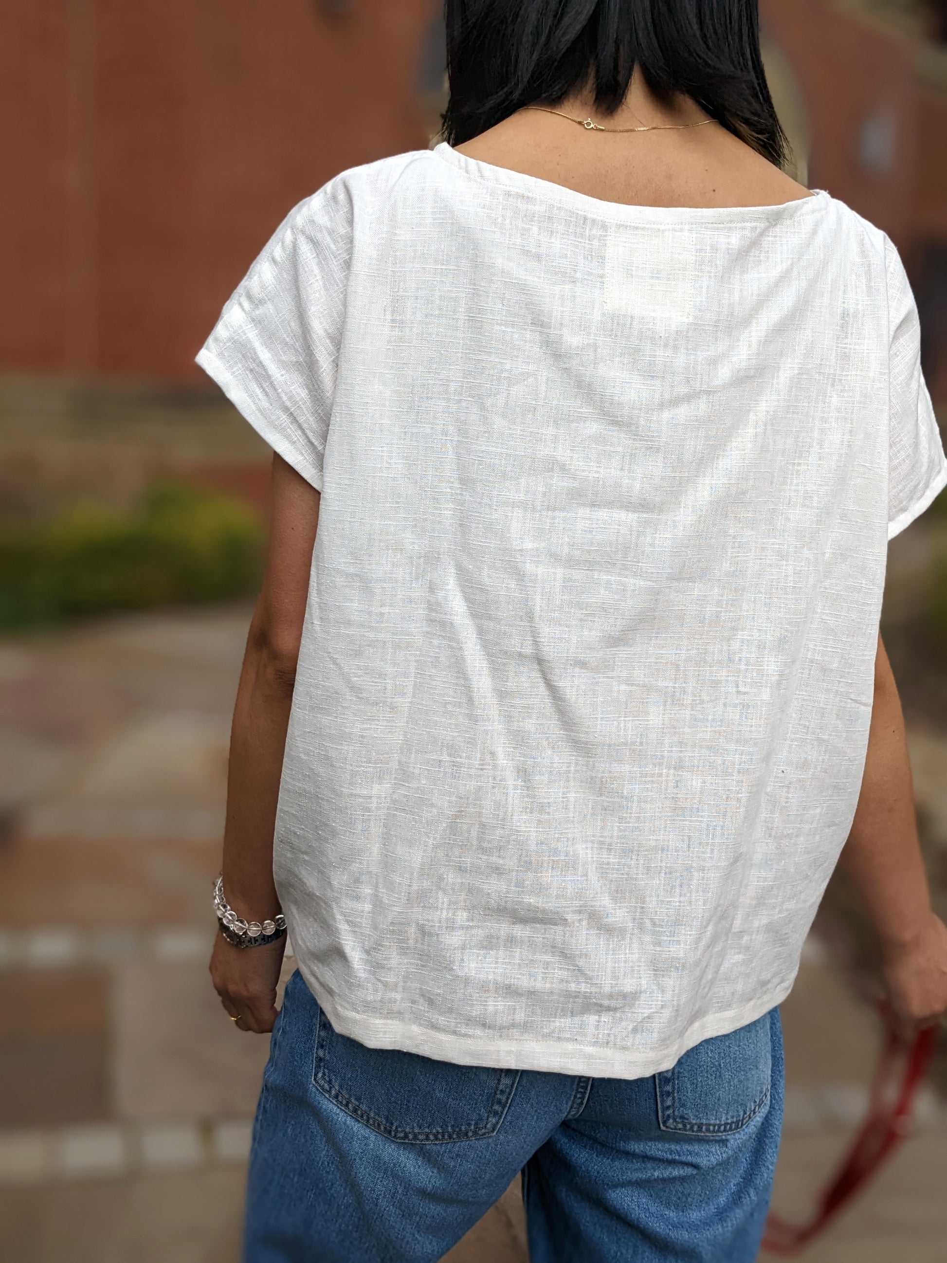 Linen Batwing Sleeve Shirt image 4